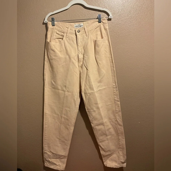 Vintage 90s Guess Cream Peach High Rise Baggy Jeans A1 - Picture 2 of 3